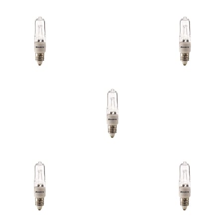 Bulbrite 50W Dimmable Clear T4 Mini-Candelabra E11 Halogen Light Bulbs, 5PK 860796